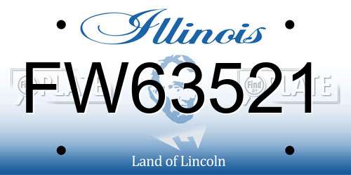 FW63521 Illinois License Plate