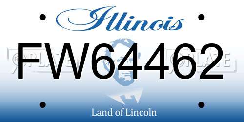 FW64462 Illinois License Plate