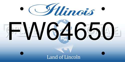 FW64650 Illinois License Plate