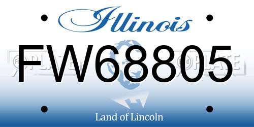 FW68805 Illinois License Plate