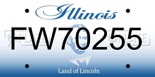 FW70255 Illinois License Plate