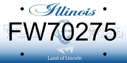 FW70275 Illinois License Plate