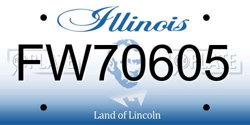 FW70605 Illinois License Plate