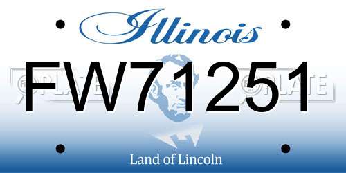 FW71251 Illinois License Plate