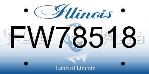 FW78518 Illinois License Plate