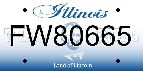 FW80665 Illinois License Plate
