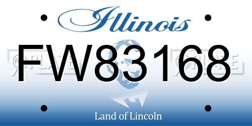 FW83168 Illinois License Plate