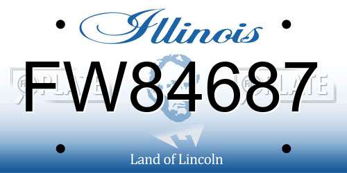 FW84687 Illinois License Plate