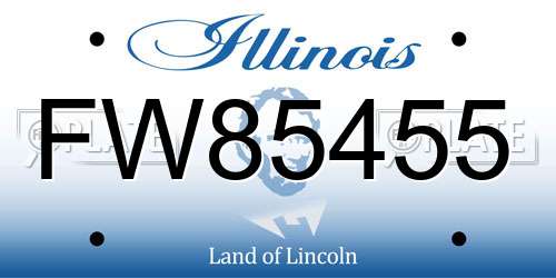 FW85455 Illinois License Plate