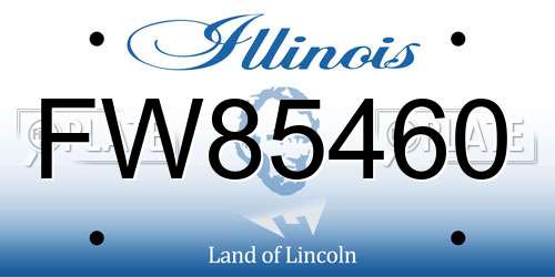 FW85460 Illinois License Plate