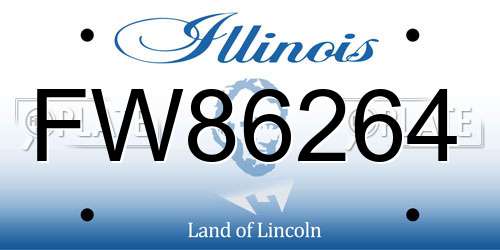 FW86264 Illinois License Plate