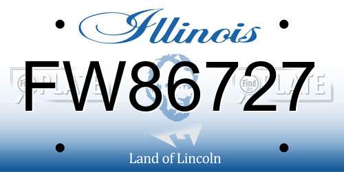 FW86727 Illinois License Plate