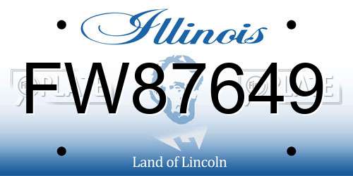FW87649 Illinois License Plate
