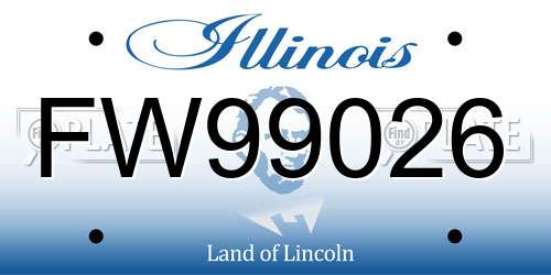 FW99026 Illinois License Plate