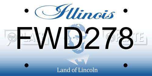 FWD278 Illinois License Plate