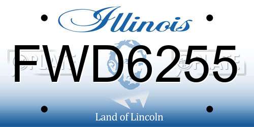 FWD6255 Illinois License Plate