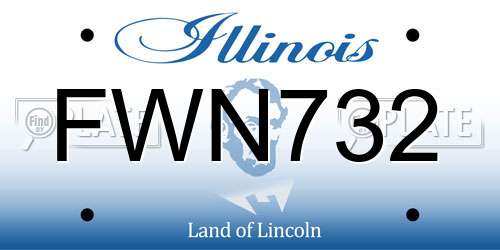 FWN732 Illinois License Plate