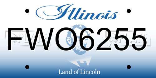 FWO6255 Illinois License Plate