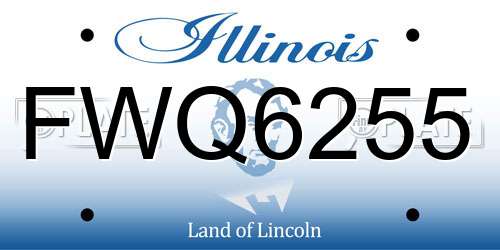 FWQ6255 Illinois License Plate