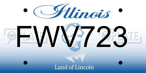 FWV723 Illinois License Plate