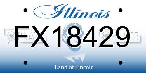 FX18429 Illinois License Plate