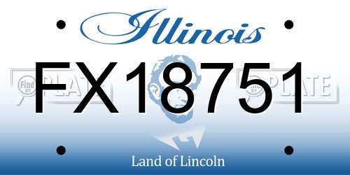 FX18751 Illinois License Plate