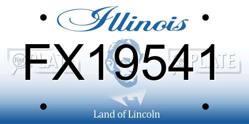 FX19541 Illinois License Plate