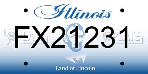 FX21231 Illinois License Plate