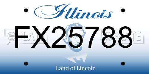 FX25788 Illinois License Plate