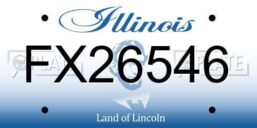 FX26546 Illinois License Plate