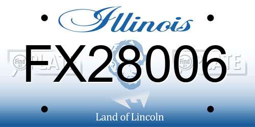 FX28006 Illinois License Plate