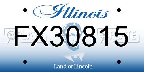 FX30815 Illinois License Plate