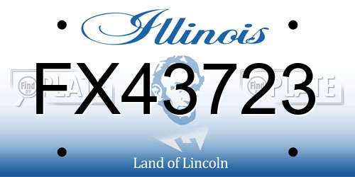 FX43723 Illinois License Plate