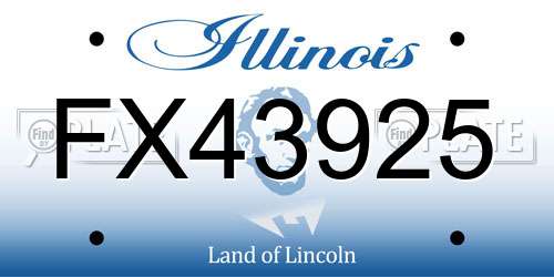 FX43925 Illinois License Plate
