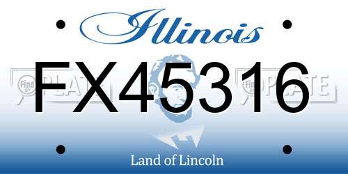 FX45316 Illinois License Plate