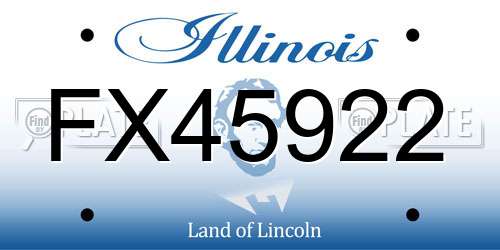 FX45922 Illinois License Plate