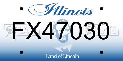 FX47030 Illinois License Plate