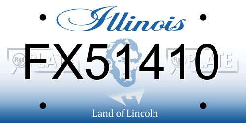 FX51410 Illinois License Plate
