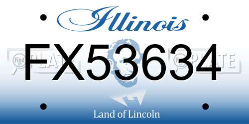 FX53634 Illinois License Plate