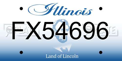 FX54696 Illinois License Plate