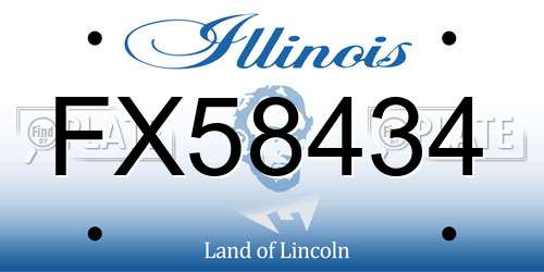 FX58434 Illinois License Plate