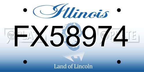 FX58974 Illinois License Plate
