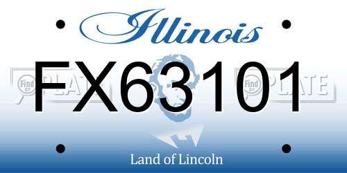 FX63101 Illinois License Plate
