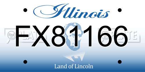 FX81166 Illinois License Plate
