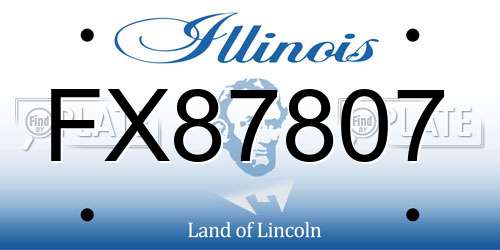 FX87807 Illinois License Plate