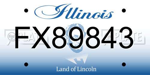 FX89843 Illinois License Plate