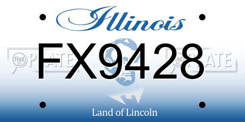 FX9428 Illinois License Plate