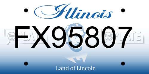 FX95807 Illinois License Plate
