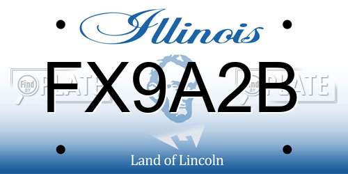 FX9A2B Illinois License Plate