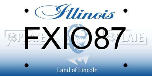 FXIO87 Illinois License Plate